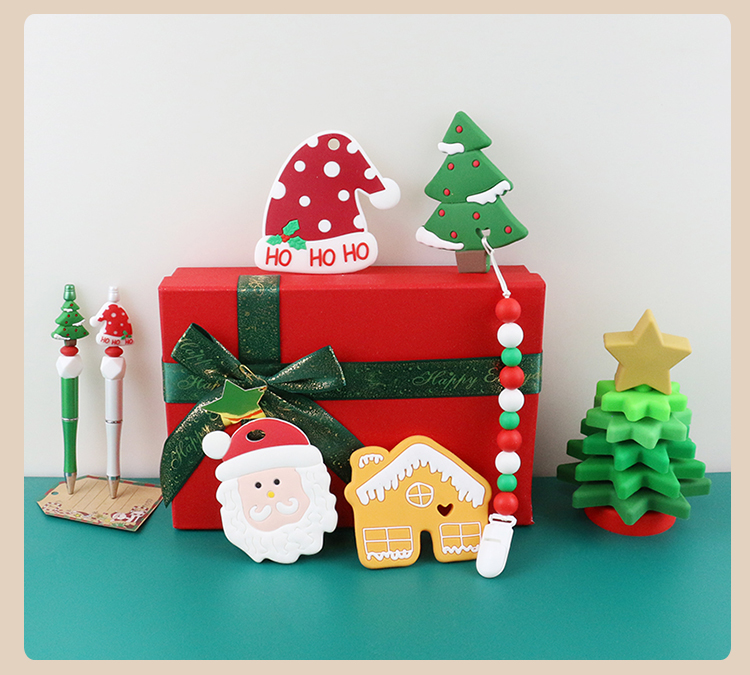 BPA Free Baby Silicone Toys , Christmas Tree Stacker For Kids Teether