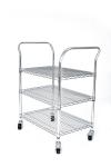 Customized Stainless Steel ESD Wire Shelf Trolley Cart Mesh Storage Antistatic