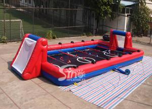 China 12m long 6vs6 Interactive Giant Inflatable Soccer Sports Field with aluminium pipes N gears affilted wholesale