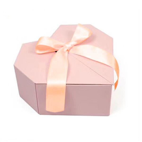 Flower Gift Paper Box Custom Logo Colorful Magnetic Double Open Heart-shaped