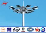 40M 8mm Thickness Plaza High Mast Lighting Pole With Climbing Rung