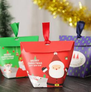 China 6*6*10cm Paper Christmas Gift Candy Box Santa Claus Printing wholesale