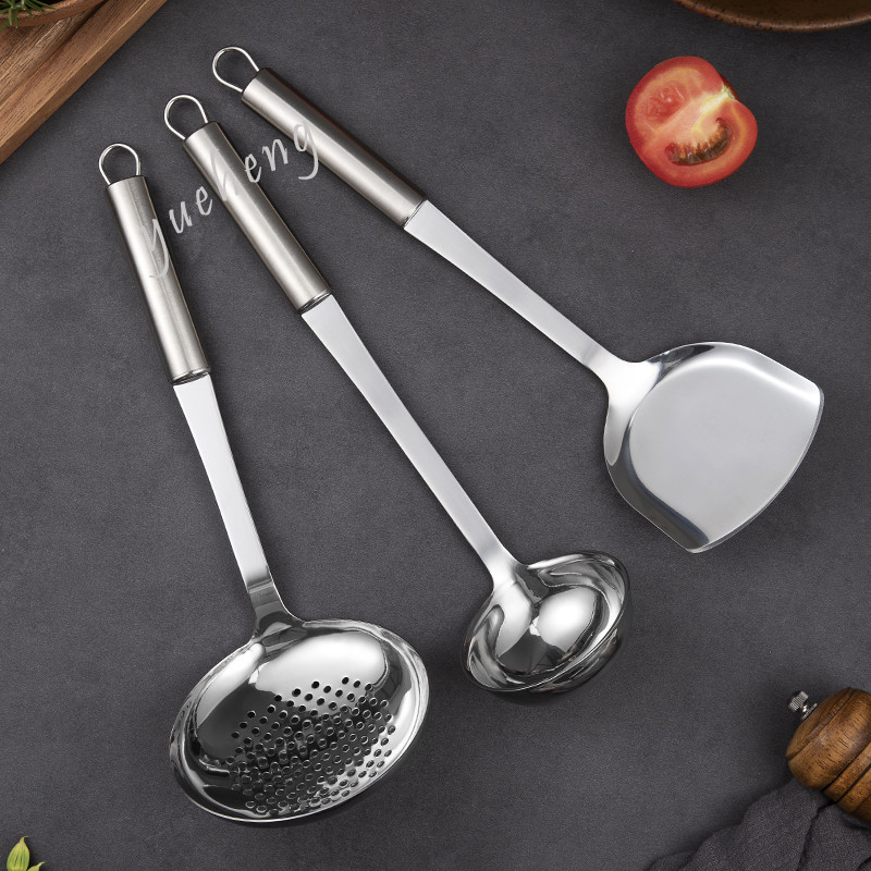 Stianless steel Slotted skimmer soup scoop for kitchen cooking tool