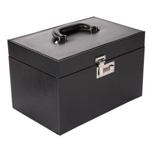 China Custom Faux Leather Luxury Jewelry Box Portable Packaging Case With Handle wholesale