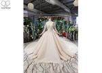 Long Sleeeve Ladies Bridal Gown Special Lace Sequins Fabric Big Long Tail