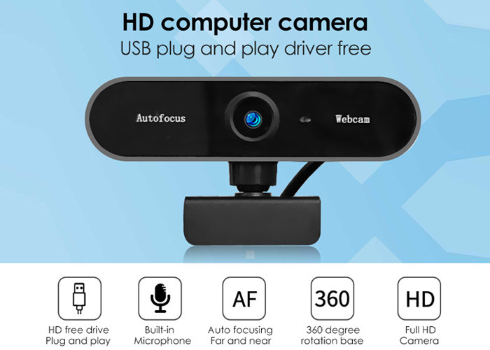 Autofocus Webcam 4k Laptop Usb Webcam With Microphone , FCC 1080p