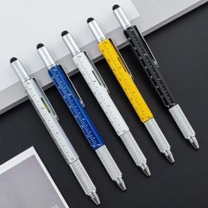 China Multifunctional Metal Creative Ballpoint Pen Ruler Screwdriver Touch Screen Gradienter wholesale