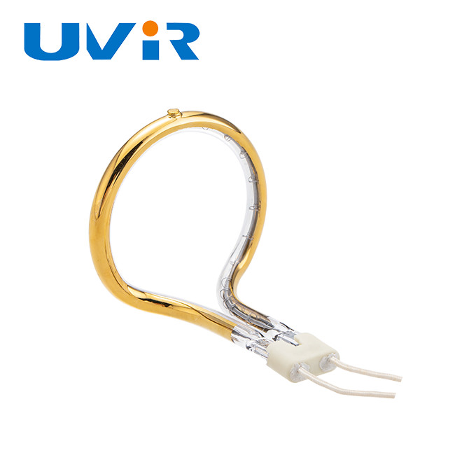 Gold Reflector Ring Infrared Lamps , 220V 1000W Quartz Tube Infrared Heaters