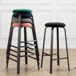 Modern Coffee High Stool Chair Bar Stool Soft Seat Solid Wood Bar Stools