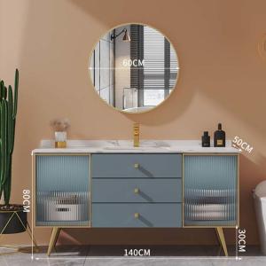 China Floor Type 3 Drawer Bathroom Vanity Cabinet with LED Mirror wholesale