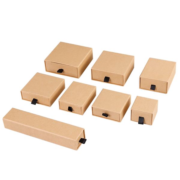 Handmade Sliding Paper Drawer Boxes Eco Friendly Jewelry Packaging Boxes With Handle
