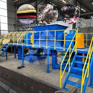 China Industrial Waste Fabric Textile Double Shaft Textile Cloth Shredder Machine for Textile wholesale
