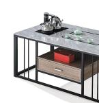 Modern Rectangular Stone With Metal Frame Heat Resisting Kettle Office Furniture