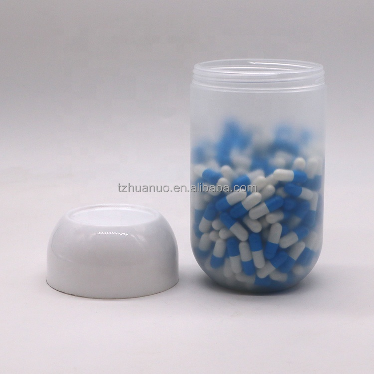 Customized 500ML PP Capsule Shape Plastic Food Storage Jar with Screw Cap
