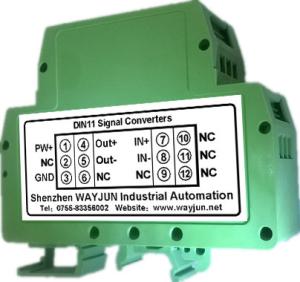 China Pressure Strain Bridge Signal Conditioners WAYJUN 2500VDC one in one out signal converter green DIN35 CE approved wholesale