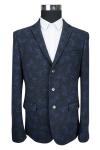 Autumn Print Suit Blazer For Mens 70% Cotton 30% Polyester Knitted Fabric