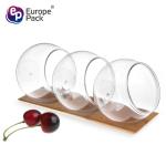 Round ball shape plastic cup dessert pudding,wholesale disposable clear plastic
