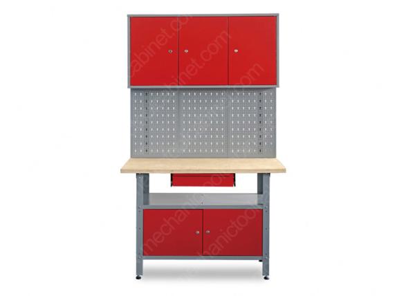 Lockable Wall Storage Cabinet Workbench, Heavy Duty Stainless Steel Workbench