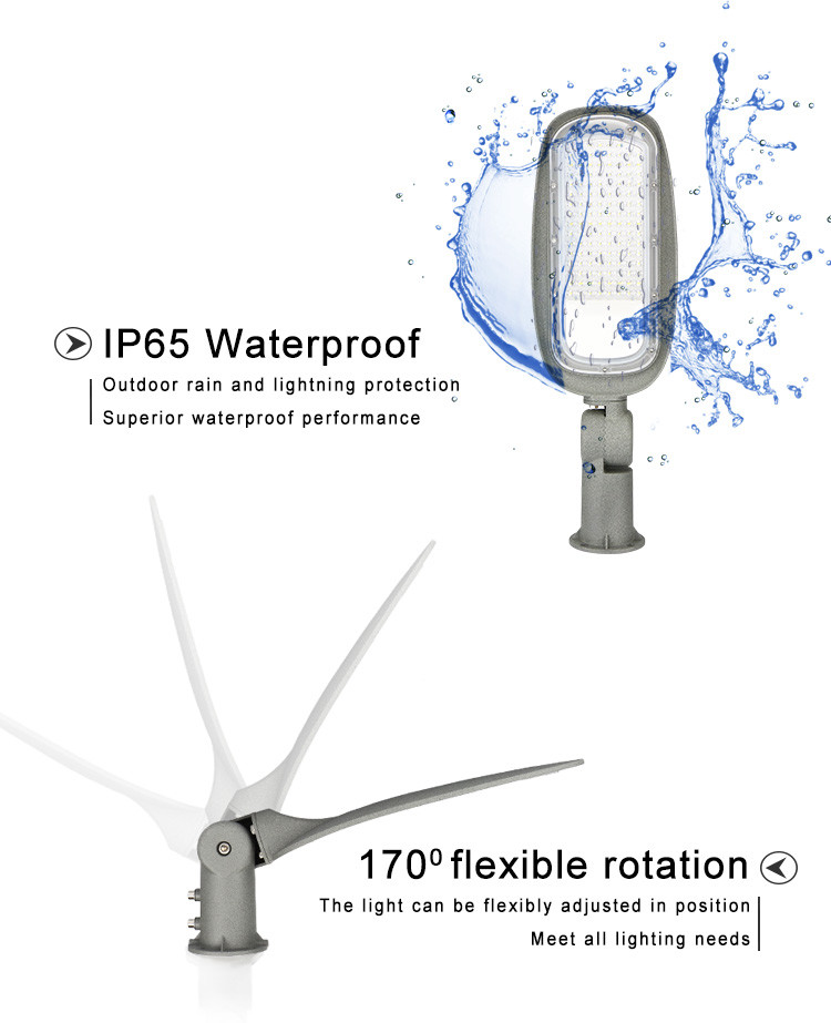 SMD 3030 Outdoor LED Street Lights 90lm/W 60w 100w 150w 200w 220v For Public Place