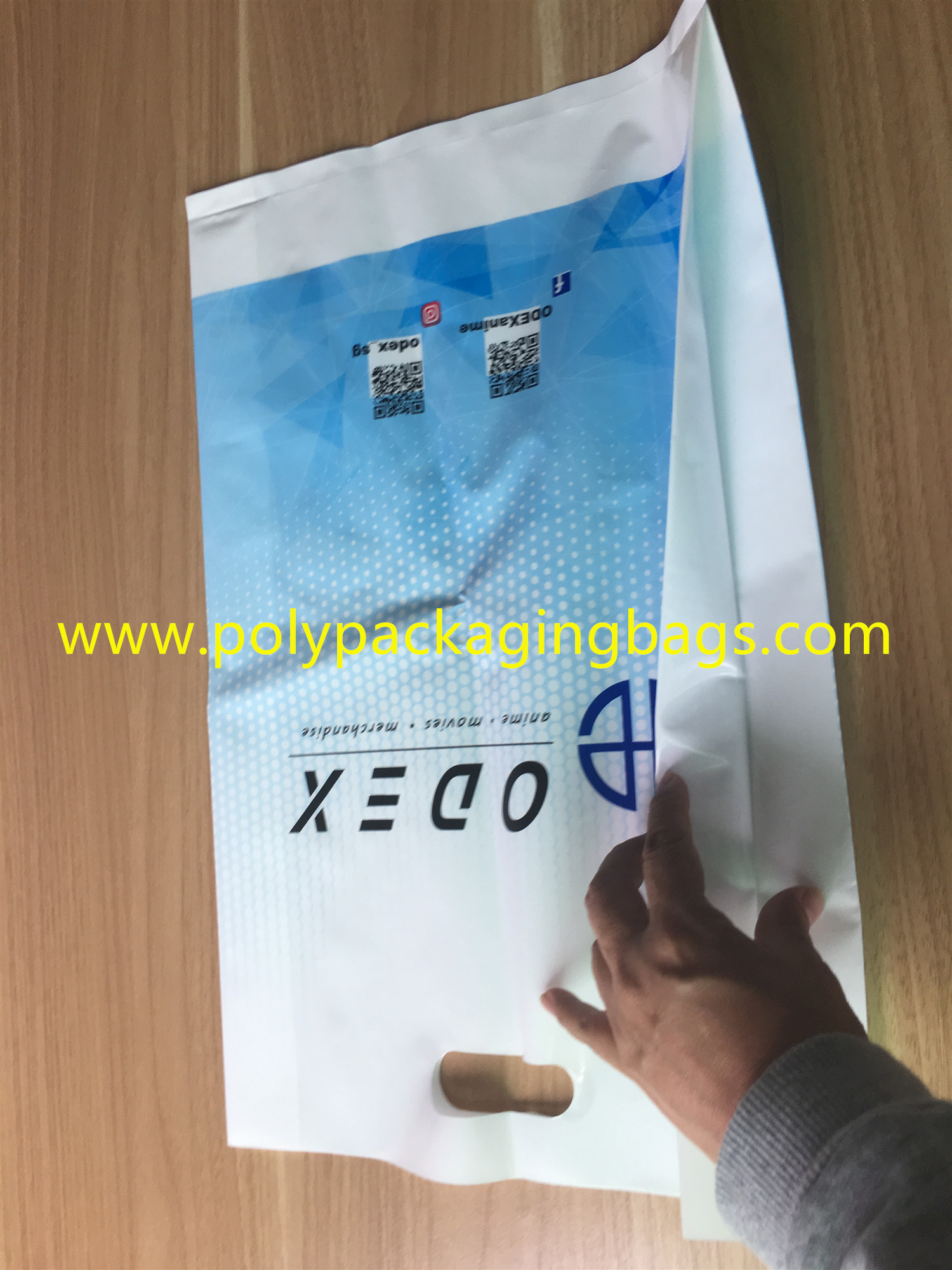Biodegradable Die Cut Handle Bags , Custom Printed Shopping Bags