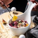 Savall Customized Caterers Canteens Porcelain Bowls Trapezoidal