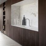 Custom Aluminum Simple Wood Veneer Wall Cabinet Kitchen Modern 304 Stainless