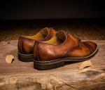 Waterproof Men'S Wedding Dress Shoes Lace Up Flat Heel Striped Slip On Shoes