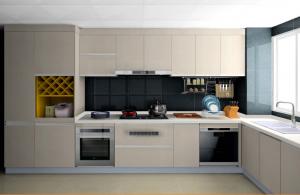 China ISO14001 Customized Luxury Laminate Kitchen Cabinet Set Acrylic White Kitchen Cabinets wholesale