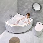 Indoor Whirlpool Acrylic Triangle Corner Bathtub Small Shower Combo