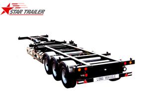 China 40 Foot Skeletal 3 Axles Container Semi Trailer For Transport , Empty Wharf Containers wholesale