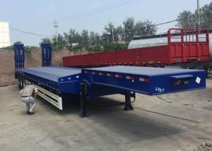 China Low Bed Semi Truck Trailer 3 Axles 80T Loading Construction Machine / Heavy Equipment wholesale