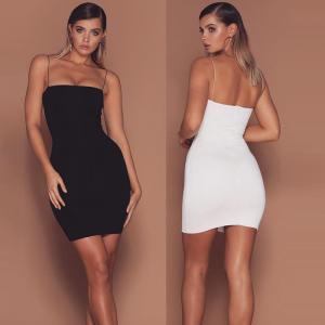 China Sleeveless Package Hip Dress Sexy Hip Skirt Solid Color Women'S Waistband Dress on sale