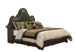 China Solid Wood Bedroom set American style BT-2901 Real leather Upholstered headboard Classic king size bed with Nightstand wholesale