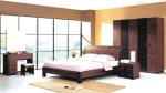 MDF+Paper Home Furniture,Panel Bedroom Set,Wood Bed and Wardrobe,Nightstand