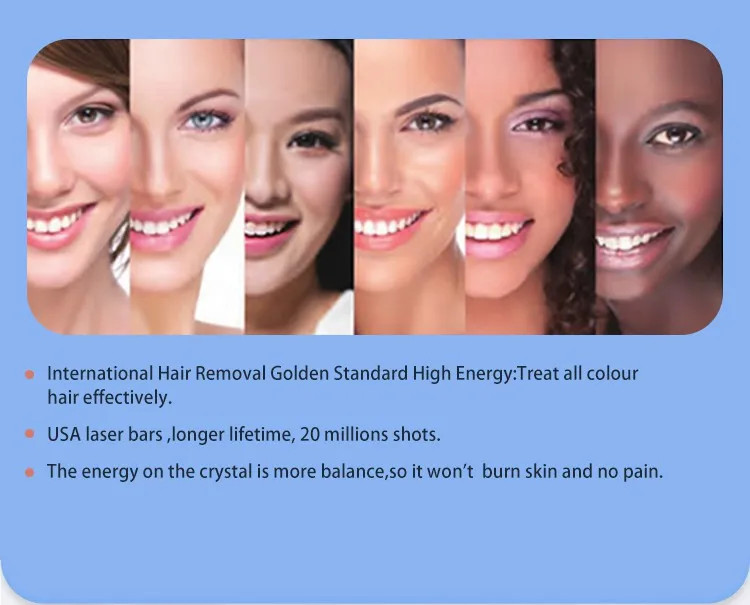 Portable Triple Wavelength Diode Laser , 100J Diode 808 Laser Hair Removal Machine