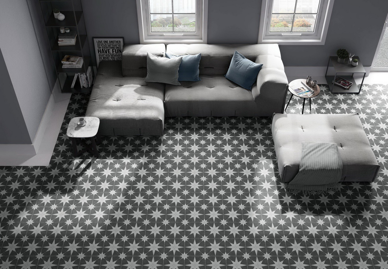 Gray Wall Tiles 250x250mm Ceramic Rustic Tiles For Living Room And durable Floor Tiles For Dining Room