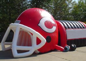 China Purple Inflatable Sports Games Football Tunnel For Event / Advertisement wholesale