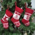 Hanging Christmas Knitted Stocking Decorations Stuffed Xmas Tree Hanging Toys