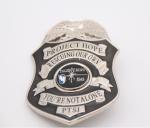 Shinny Silver Plating Zinc Alloy 4inch Metal army and police badge
