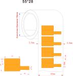 55x28mm Cable Adhesive Label 2mil Yellow Matte Water Resistant Synthetic Paper