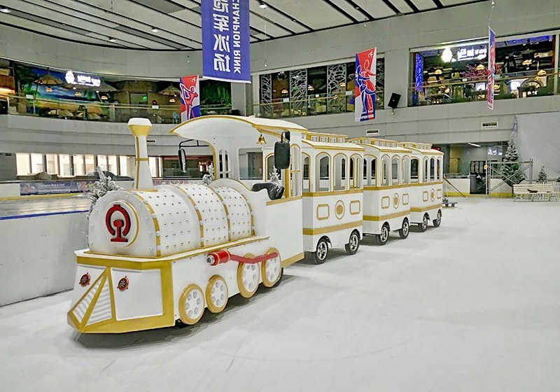 Outdoor Roundhouse Trackless Trains Shopping Mall Train 220V Mechanical Steering