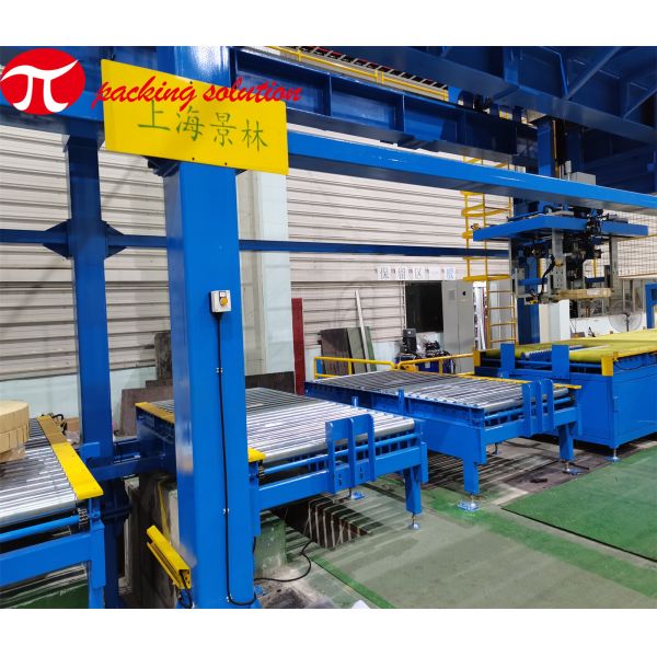 Trolly Coil Wrapping Machine Fully Automatic Steel Coil Packaging Line Low Energy