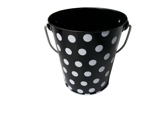 Recyclable Tin Bucket Small Metal Buckets Christmas Tin Buckets with Handle CYMK Printing