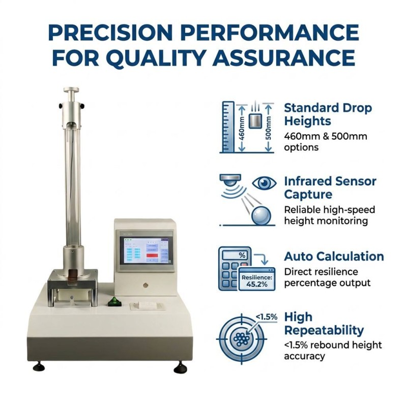 Professional Polyurethane Foam Resilience Tester Ball Drop Rebound Testing Machine for Furniture Lab