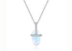 Hexagonal Natural Moonstone Necklace , 14k Gold Cable Chain Necklace 14inch