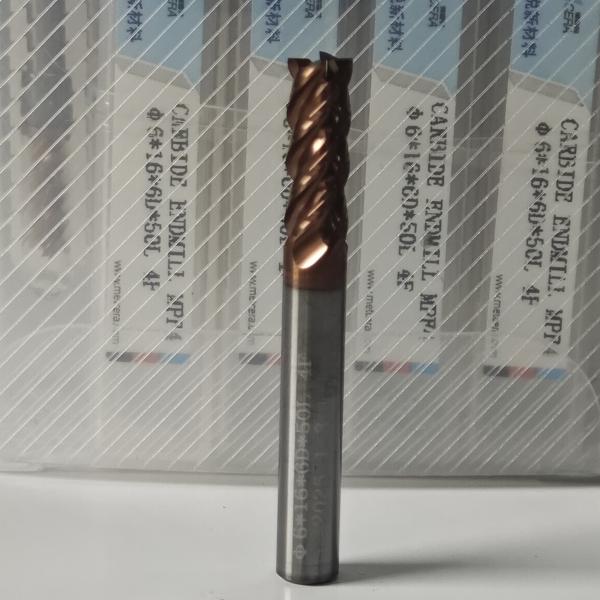 MPF4 Solid Carbide 6mm Universal 4 Flutes Flat End Mill 6x16x6Dx50mm for Cutting