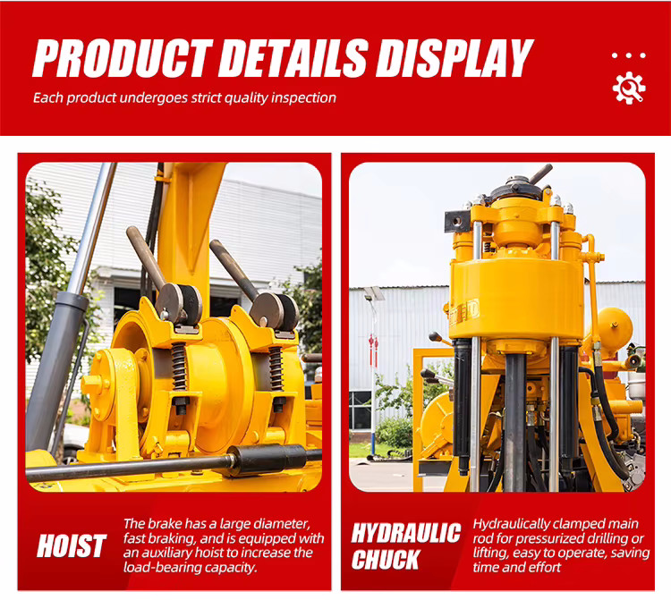 Hydraulic Water Well Borehole Core Drill Equipment Trailer Mounted 200m
