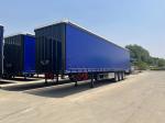 1310mm Wheel Base Steel Side Curtain Semi Trailer For 3 Axle Truck Transporting