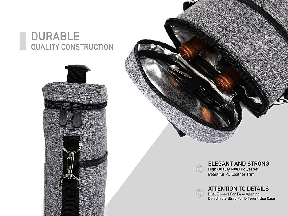 Premium Insulated Wine Bag Elegant Wine Carrying Tote Extra Protection