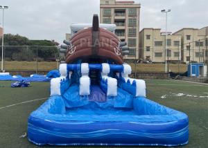 China 0.55mm PVC Kids Inflatable Pirate Boat Bouncer Water Slide For Party on sale